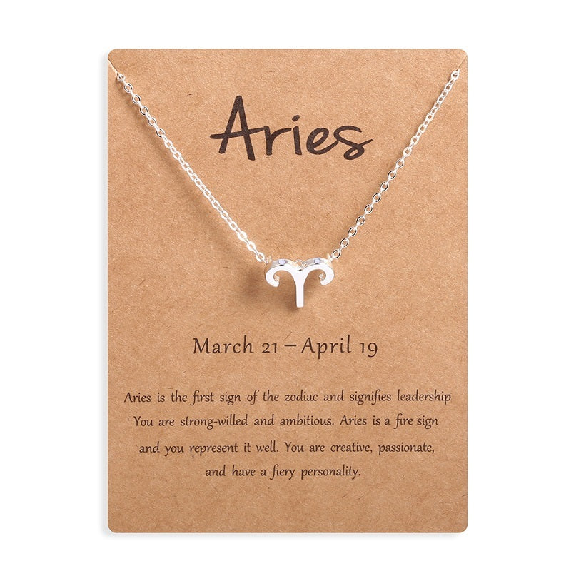 Collier Signe Astrologique Argenté avec Carte – Symbole des 12 Signes