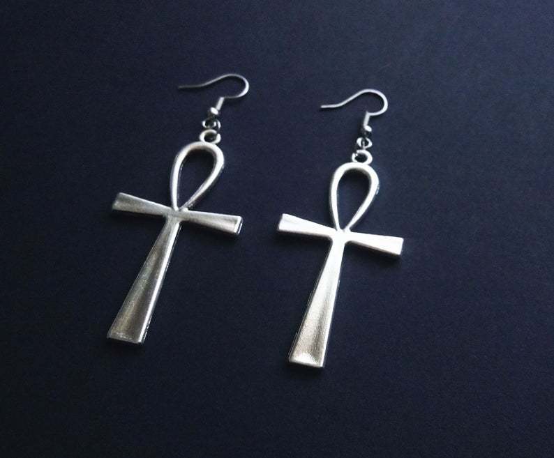 Boucle d'oreille Ankh Égyptien – Symbole de Vie Éternelle & Protection