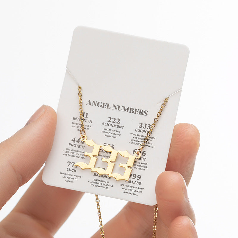 Collier Angel Numbers Doré – 111, 222, 333... Les Messages de l’Univers