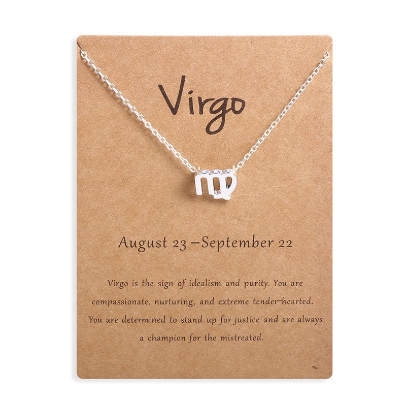 Collier Signe Astrologique Argenté avec Carte – Symbole des 12 Signes