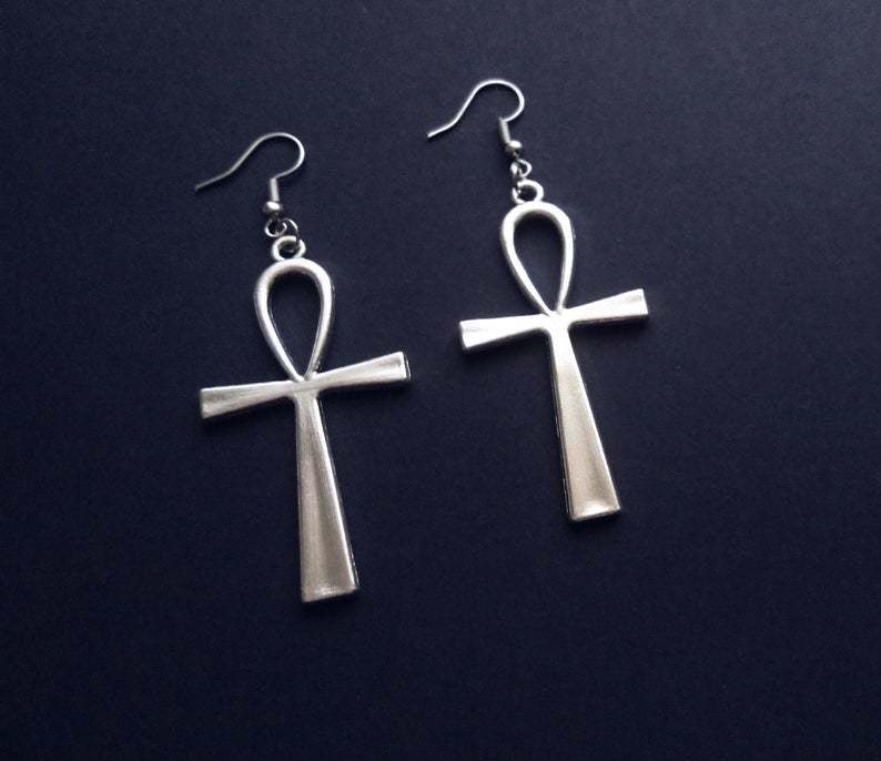 Boucle d'oreille Ankh Égyptien – Symbole de Vie Éternelle & Protection