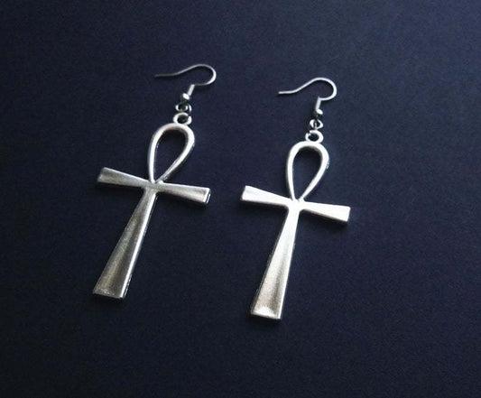 Boucle d'oreille Ankh Égyptien – Symbole de Vie Éternelle & Protection