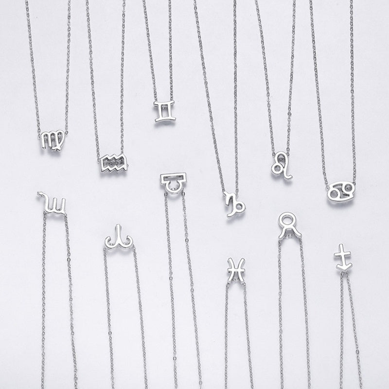 Collier Signe Astrologique Argenté avec Carte – Symbole des 12 Signes