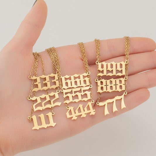 Collier Angel Numbers Doré – 111, 222, 333... Les Messages de l’Univers