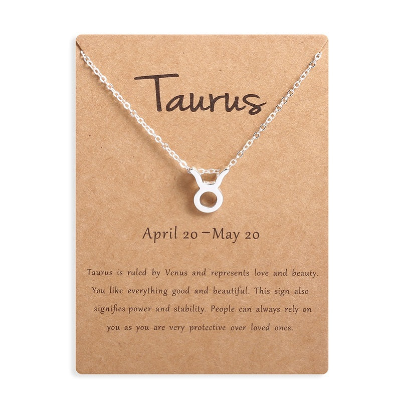 Collier Signe Astrologique Argenté avec Carte – Symbole des 12 Signes