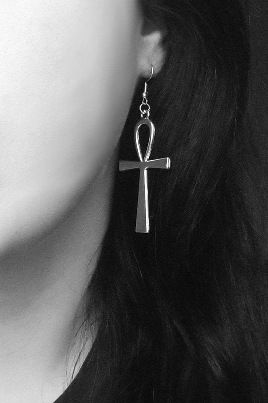 Boucle d'oreille Ankh Égyptien – Symbole de Vie Éternelle & Protection